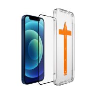 Ochranné sklo pre iPhone 13, 13 Pro, 14 a 16E s inštalačným rámčekom - Čierne