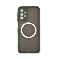 Silikónový kryt s magnetickým krúžkom pre Samsung Galaxy A13 4G - Zelený