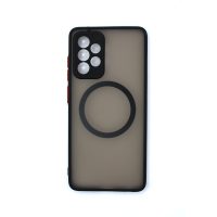 Silikónový kryt s magnetickým krúžkom pre Samsung Galaxy A52/A52 5G/A52S - Čierny