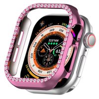 Ochranný rámček s kamienkami pre Apple Watch 10, 46 mm - Ružový
