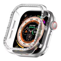 Ochranný rámeček s kamínky pro Apple Watch 10, 42 mm - Transparentní