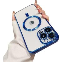 MagSafe silikónový kryt pre iPhone 12 - Modrý, metalický