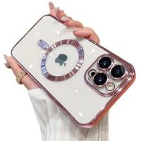 MagSafe silikónový kryt pre iPhone 16 Pro - Ružový, metalický