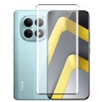 Ochranné sklo pre Xiaomi Poco M8 5G - čierne, zaoblené