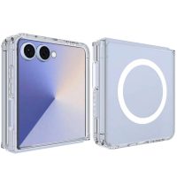 MagSafe silikónový kryt pre Samsung Galaxy Z Flip 7 - Priehľadný