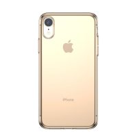 Silikónový kryt Baseus na iPhone XR - Zlatá transparentná