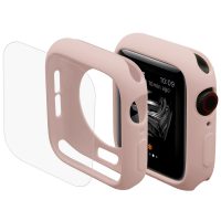 ENKAY Kryt + sklo pre Apple Watch 44mm - Ružová