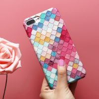 Plastový kryt na iPhone 6/6S - farebná mriežka