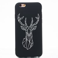 Ornament Kryt na iPhone 6/6S (jeleň) - Čierna