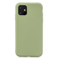 Matný silikónový obal na iPhone 11 - Hráškovo zelená