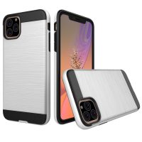 Odolný kryt na iPhone 11 Pro Max - Strieborná brúsená textúra