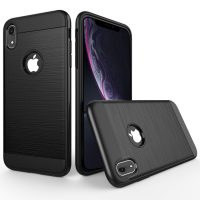 Odolný kryt na iPhone XR - Čierna brúsená textúra