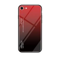 Gradient kryt s tvrzeným sklem na iPhone SE 2020/ 7/ 8 - Červeno-černý