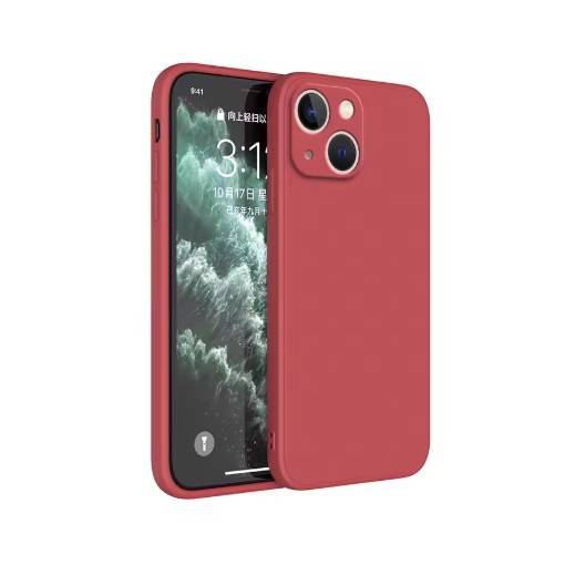 Foto - Silikónový kryt pre iPhone 13 mini - Vínovo červený