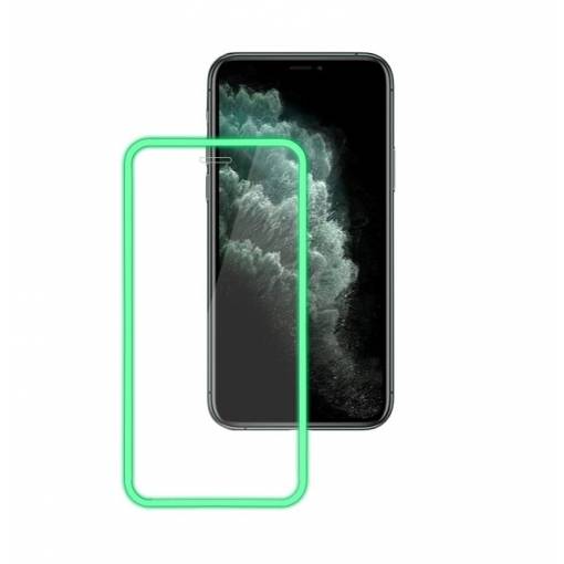 Foto - Svietiace ochranné sklo pre iPhone SE 2022, SE 2020, 8 a 7 - Zelené