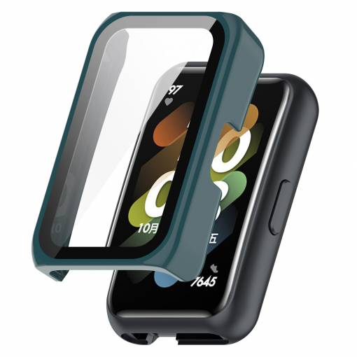 Foto - Ochranný kryt pre Huawei Band 6 a 7, Honor Band 6 a 7 a Huawei Watch Fit Mini - Tmavo zelený