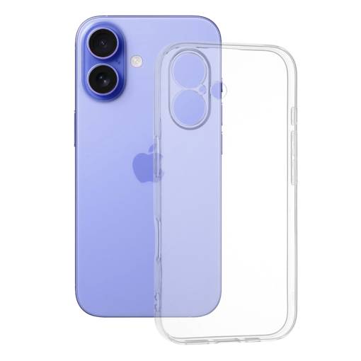 Foto - Silikónový kryt pre iPhone 16 - Priehľadný