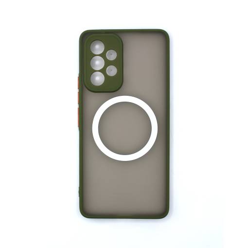 Foto - Silikónový kryt s magnetickým krúžkom pre Samsung Galaxy A52/A52 5G/A52S - Zelený
