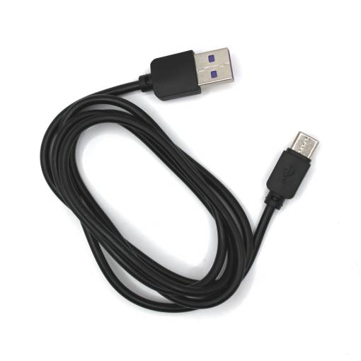 Foto - Dátový a nabíjací kábel USB-C/USB-A, 1m, čierny