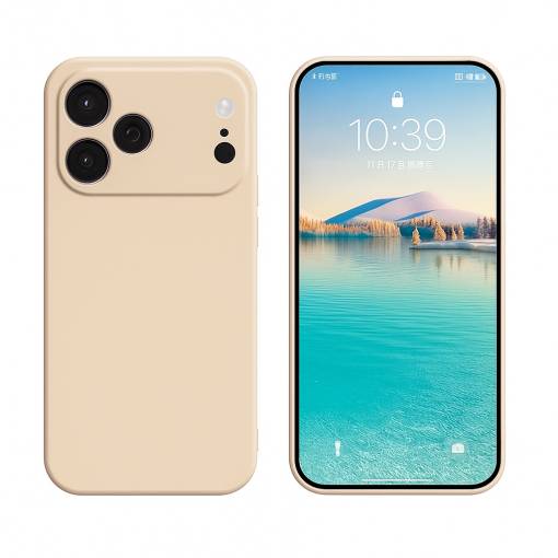 Foto - Silikónový kryt pre iPhone 17 Pro Max - Béžový