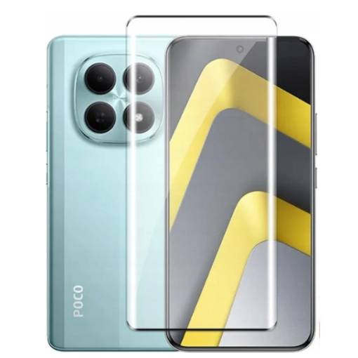 Foto - Ochranné sklo pre Xiaomi Poco M8 5G - čierne, zaoblené