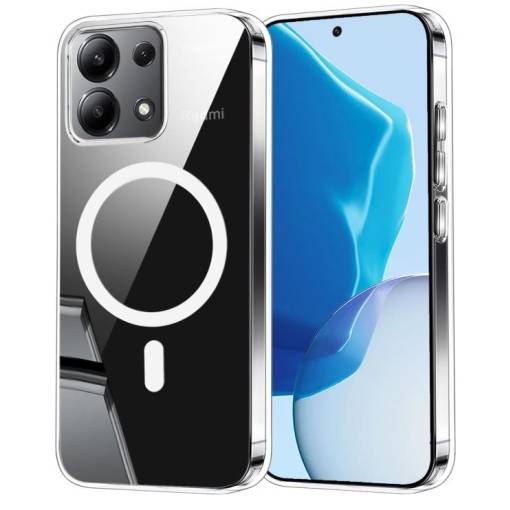 Foto - MagSafe silikónový kryt pre Xiaomi Redmi Note 13 Pro 4G - Priehľadný