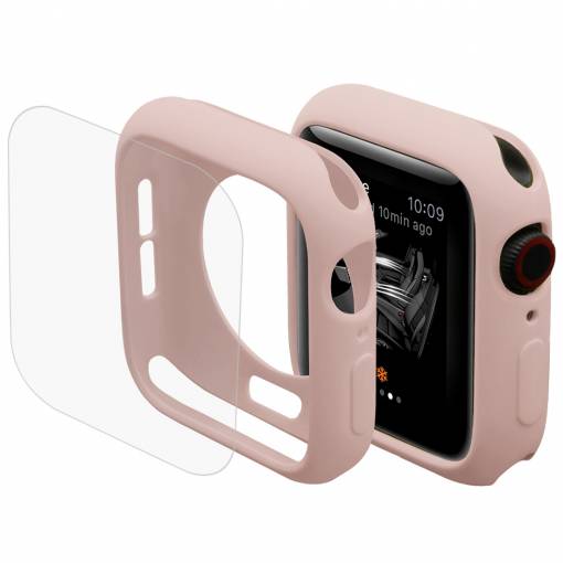 Foto - ENKAY Kryt + sklo pre Apple Watch 44mm - Ružová