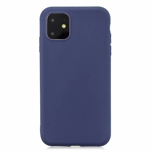 Foto - Matný silikónový obal na iPhone 11 - Tmavomodrá