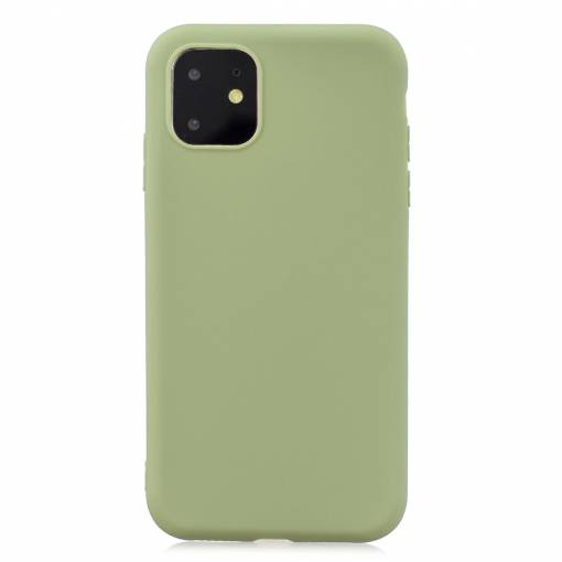 Foto - Matný silikónový obal na iPhone 11 - Hráškovo zelená