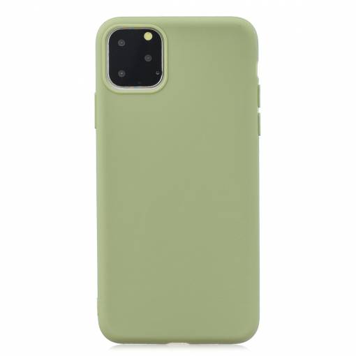 Foto - Matný silikónový obal na iPhone 11 Pro Max - Hráškovo zelená