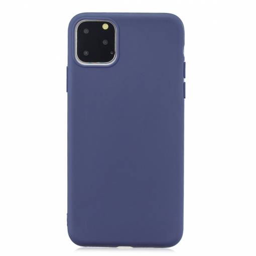 Foto - Matný silikónový obal na iPhone 11 Pro Max - Tmavo modrá