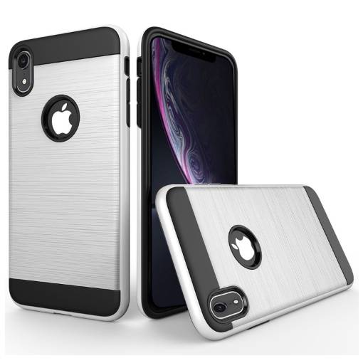 Foto - Odolný kryt na iPhone XR - Biela brúsená textúra