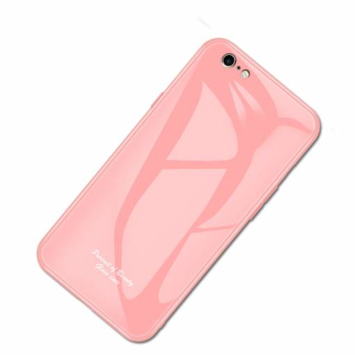 Foto - Kryt Macaron s tvrzeným sklem na iPhone 6 Plus/ 6S Plus - Růžová
