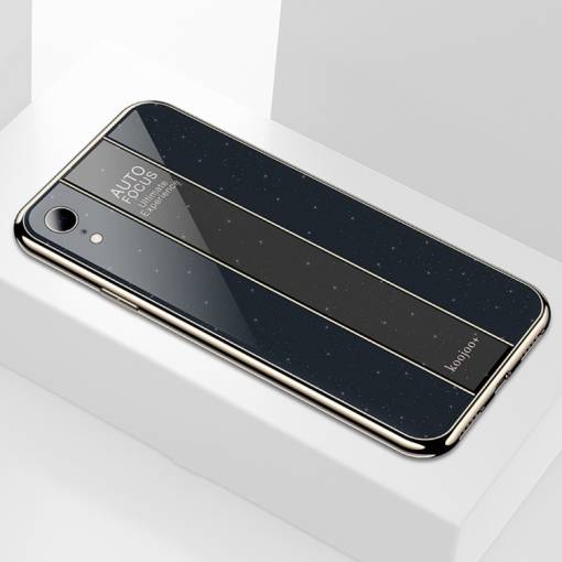 Foto - Galvanický kryt se sklem na iPhone XR - Černá