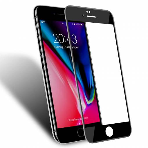 Foto - Ochranné sklo pre iPhone SE 2022, SE 2020, 7 a 8 - Čierne