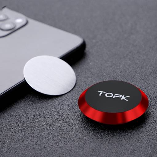 Foto - TOPKY nalepovacie magnetický držiak na mobil - červený